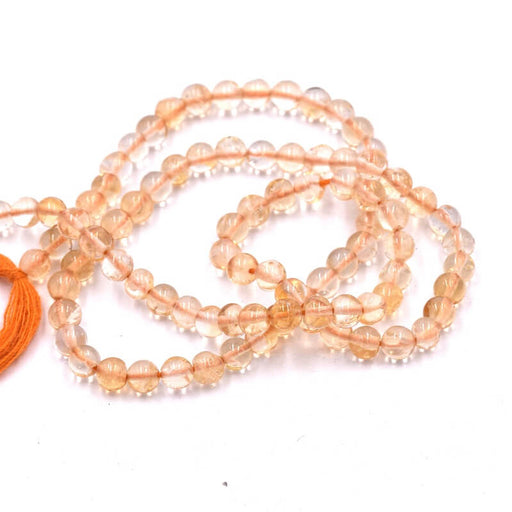 Buy Citrine round bead 3.5mm - hole 0.6mm (1 Strand-33cm)