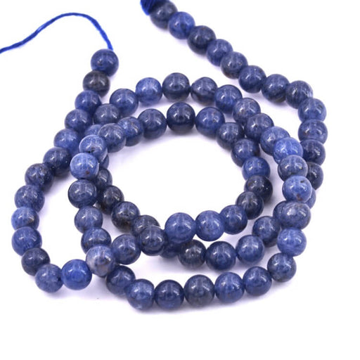 Buy Round bead Blue Agate 4mm - hole 0.6mm (1 Strand-33cm)