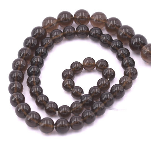 Buy Smoky Quartz round bead 6-8mm gradient - hole 0.6mm (1 Strand-33cm)