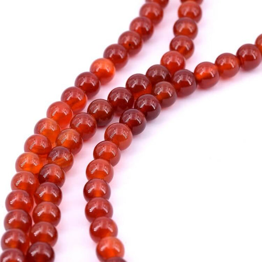 Buy Round carnelian beads 8mm - hole: 0.8mm - 36mm thread (1)