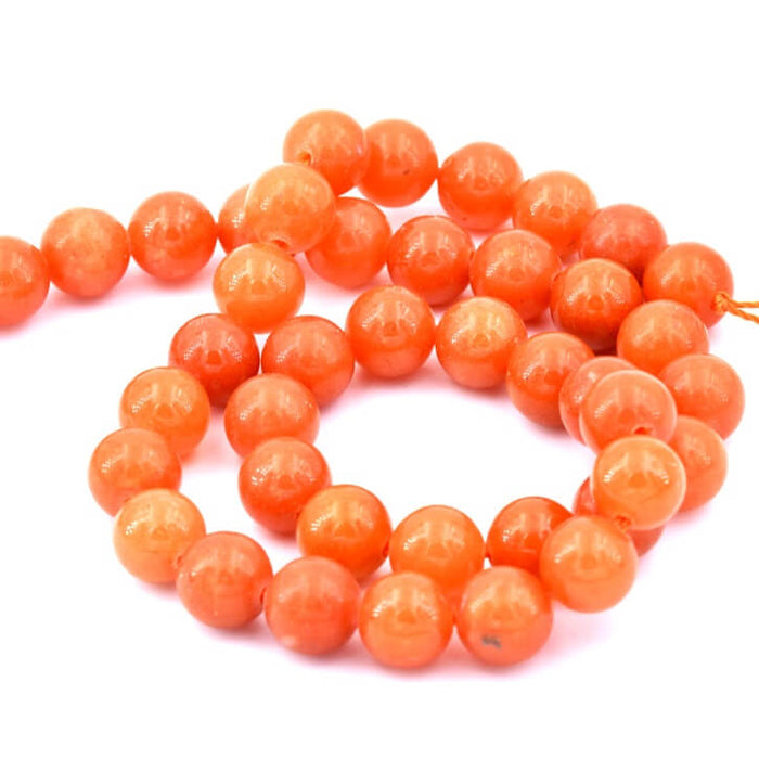 Round orange aventurine beads 8mm -38cm - 45 beads (1 strand)