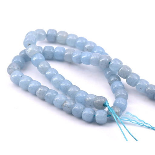 Light blue tinted jade rondelle beads - 8x6mm-hole: 1mm -strand 37cm (1)