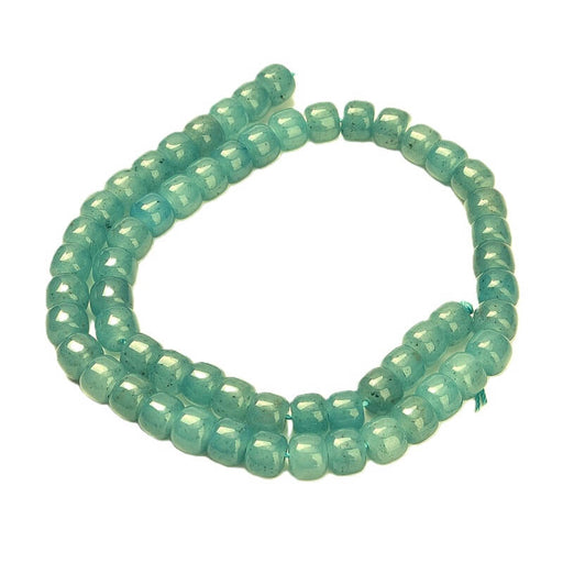 Aqua green tinted jade rondelle beads 8x6mm - hole: 1mm - 37cm strand (1)