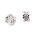 Rondelle beads Silver-plated brass and crystal zirconia - 4x3mm - Hole: 1mm (1)