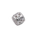 Barrel bead with zircon -Silver-plated brass- 7x9mm (1)