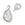 Beads wholesaler Teardrop pendant with cubic zirconia - Platinum color brass - 11.5x7mm (1)