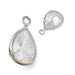 Teardrop pendant with cubic zirconia - Platinum color brass - 11.5x7mm (1)