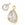 Beads Retail sales Teardrop pendant with cubic zirconia -Golden brass - 11.5x7mm (1)