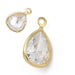 Teardrop pendant with cubic zirconia -Golden brass - 11.5x7mm (1)