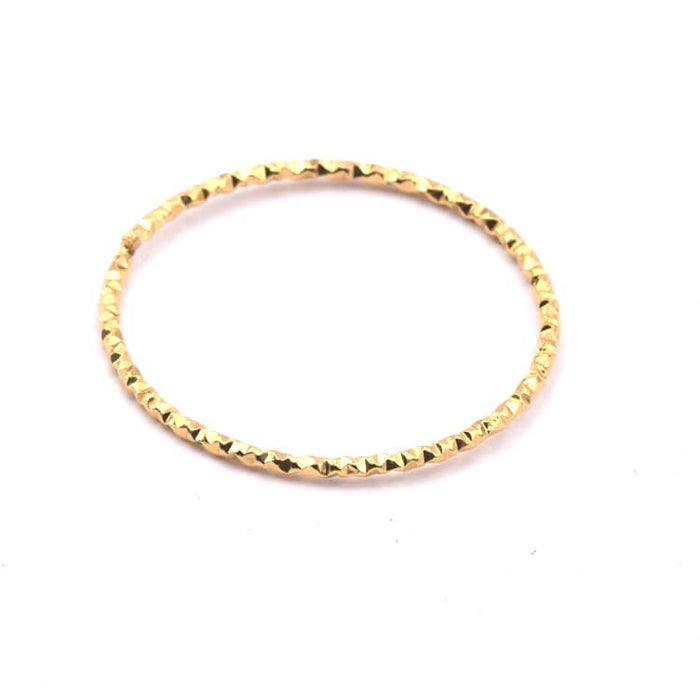 Connector ring ribbed golden stainless steel 25x1mm (1)