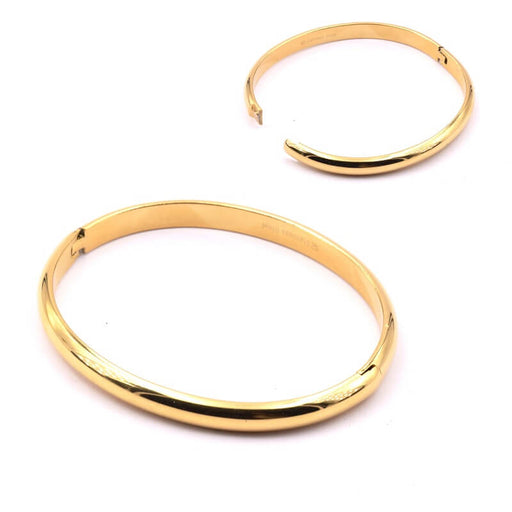 Buy Oval bangle in golden stainless steel - 51x61mm (1)