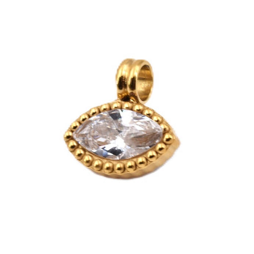 Buy Gold-Plated Stainless Steel Pendant 10mm and Zircon Rhinestone Eye - Hole: 2.5mm (1)
