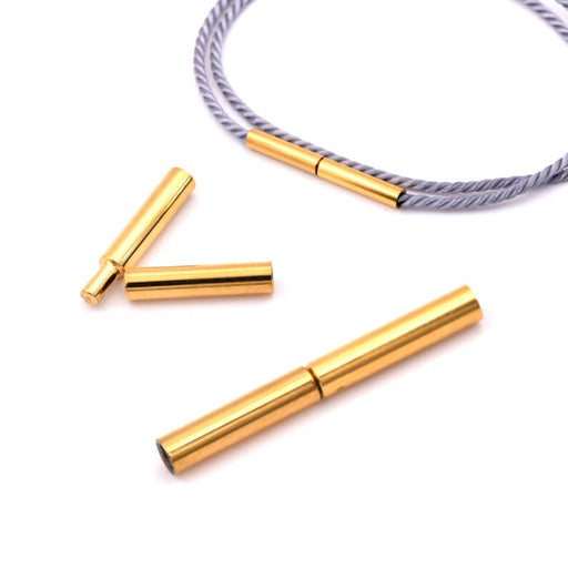Buy Tube Bayonet Clasp Golden Stainless Steel 21x2mm - Hole: 1.5mm (1)