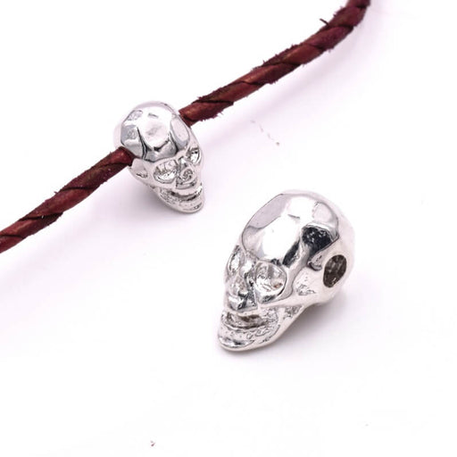 Buy Skull bead faceted Platinum brass 8mm - hole 2mm horizontal (1)