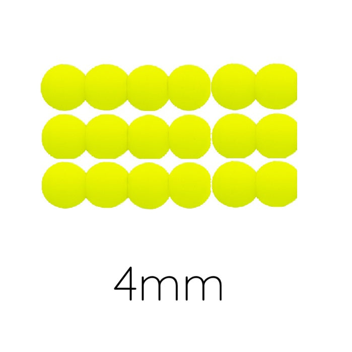 Czech Glass Round Beads fluo Neon Yellow 4mm (50)