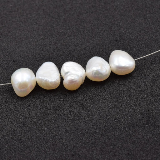 Buy Freshwater Pearl White Nugget -12-13x9-10mm - Hole: 0.5mm (5)