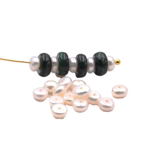 Buy Freshwater Pearl White Heishi Rondelle 3.5x3mm (10)