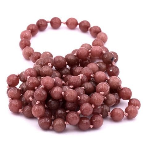 Buy Purple Aventurine necklace round faceted beads 7.5mm - 122cm (1)