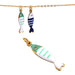 Turquoise and White Enamel Fish Pendant in Gold-Plated Steel 19x5mm (1)