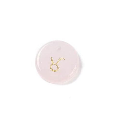 Buy Pendant rose quartz 12mm zodiac sign Taurus - Hole: 1mm (1)