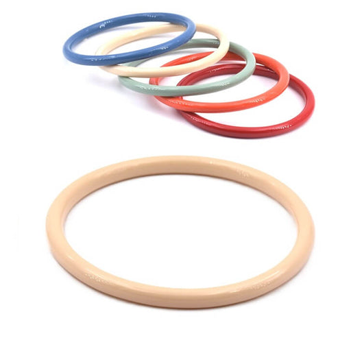 Buy Ivory Beige Resin Bangle Bracelet 6mm - 68cm Inner Diameter (1)