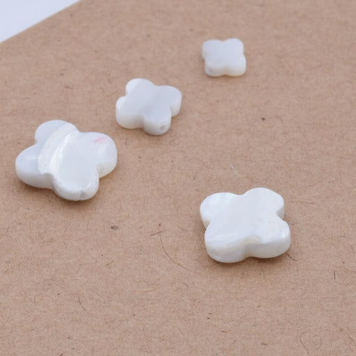 Buy Natural white shell clover 12x4mm - hole: 0.8mm (2)