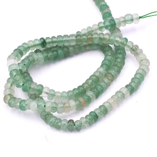 Green strawberry quartz rondelle beads 4x2mm-Hole: 0.8mm (1 strand-38cm)
