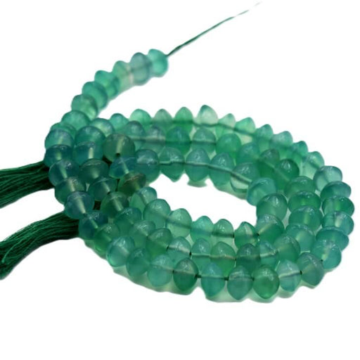 Buy Green Onyx Bicone Button Beads 5-6x4-5mm - Hole: 0.5mm (1 Strand - 32cm)