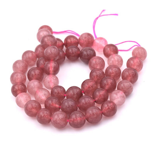 Buy Strawberry quartz round beads 8mm - hole: 1mm (1 strand 38cm)