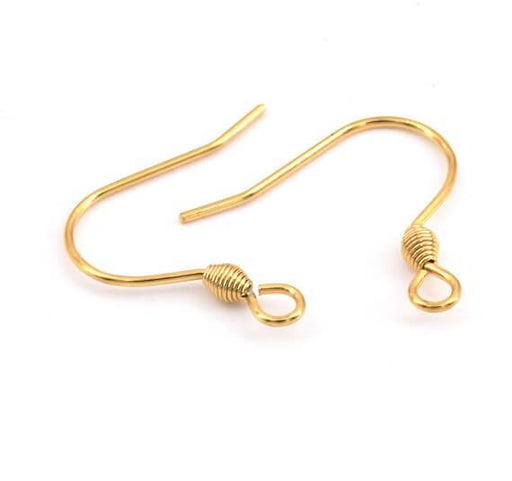 Buy Earring Hooks Stainless Steel gold 16mm (6)