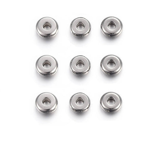Heishi Bead Spacer Stainless Steel 3.8x1mm (10)