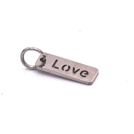 Buy Charm Pendant Love Stainless Steel Rectangle - 17x6mm (1)