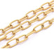 Chain Ribbed Oval Mesh Gold Stainless Steel 12x7mm (50cm)