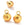 Beads Retail sales Round Pendants Ball Stainless Steel Hammered Gold 6mm (2)