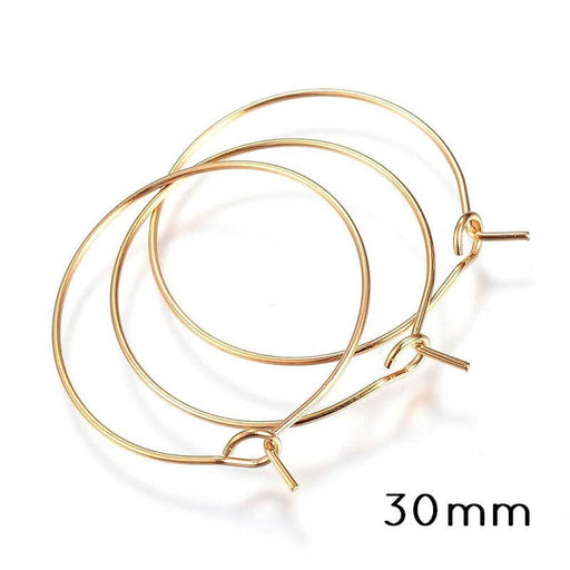 Buy Stainless Steel Hoop Earring Findings-Golden- 30mm-0.7mm (4)