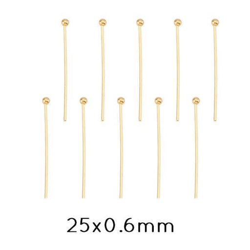 Buy Head ball pin stainless steel golden, 25mmx0,6 (10)