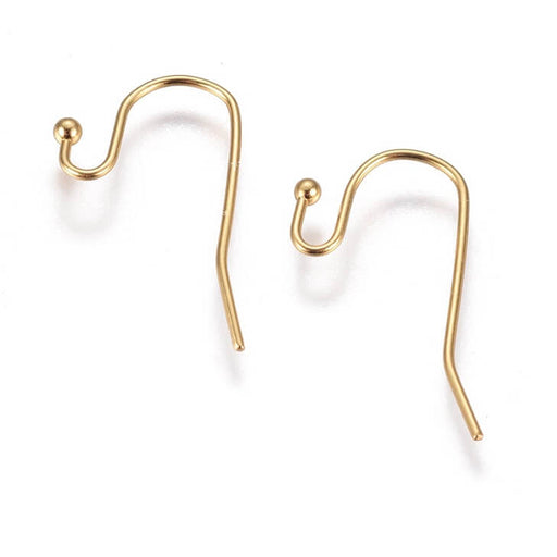 Buy Hook Earrings and ball Gold Stainless Steel 20mm (4)