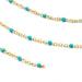 Chain Very thin Stainless Steel and Enamel Turquoise 1mm (50cm)