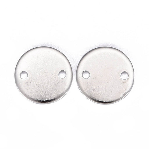 Buy Round Connectors medal Stainless Steel Silver - 10mm (2)