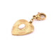 Pendant Heart Golden Stainless Steel - White Resin Oval Cabochon 16x15mm (1)