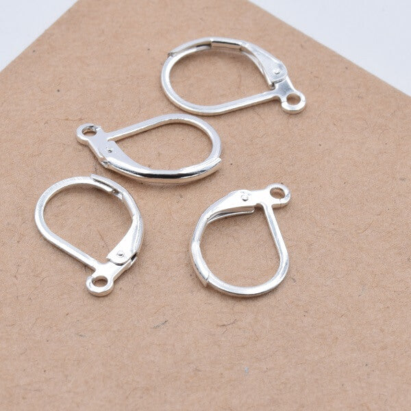 Stainless Steel Leverback Earring - color Silver 15x10x1.5mm (4)