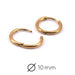 Stainless Steel GOLD earring Huggie Hoop - 13x1.6mm (2) Int Diam : 10mm