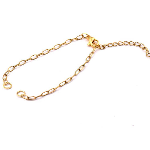 Buy Bracelet Paper clip Chain Golden Stanless Steel 15cm (1)