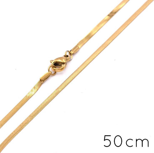 Snake Chain Necklace Gold Stainless Steel 50cm - 2.5mm (1)