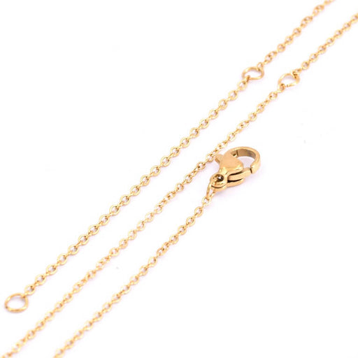 Buy Extra fine 1mm chain necklace forçat golden steel - adjustable 36-42-47cm (1)