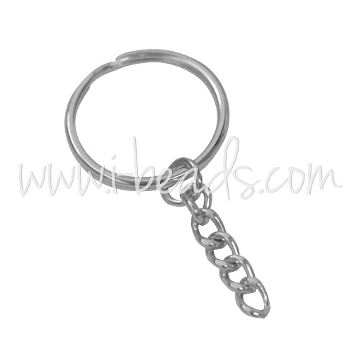 Key ring 25mm and 25mm chain dark silver finish (4)