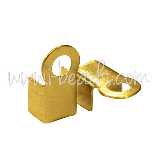 Buy Cord ends fold over metal gold finish 1.5x4mm (10)