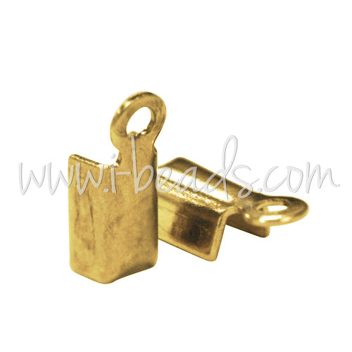 Buy Cord ends fold over metal gold finish 4x5mm (10)