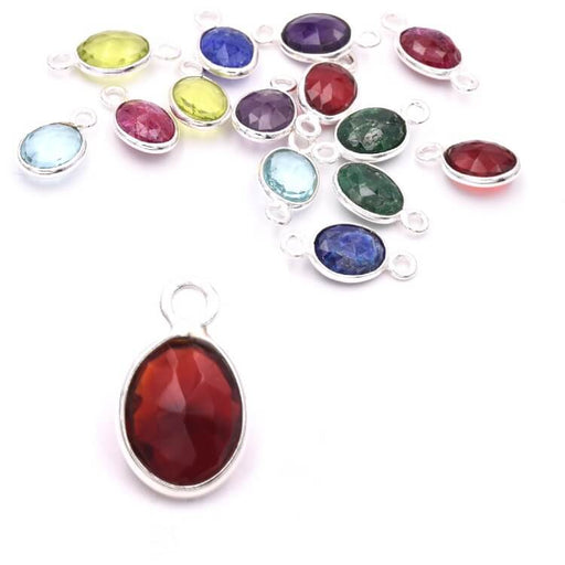 Pendant Oval 925 Sterling Silver Garnet - 9x7mm (1)