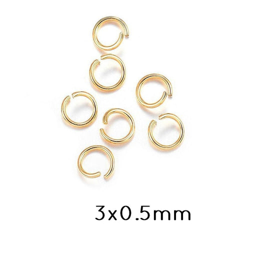 Buy Jump Rings Long Lasting Gold Stainless Steel 3x0.5mm (10)
